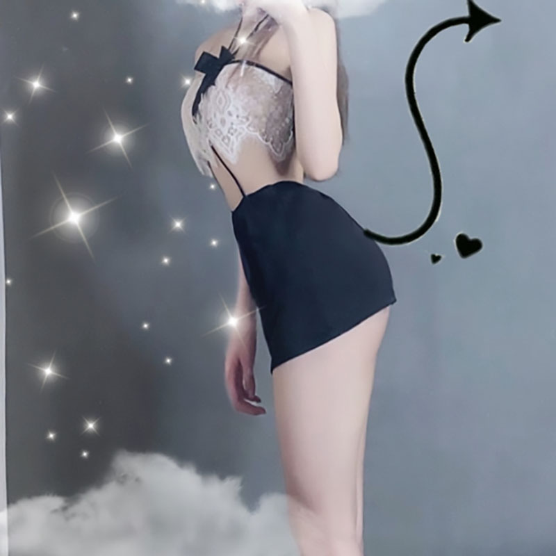 Halter Neck White Lace Edge Sexy Lingerie