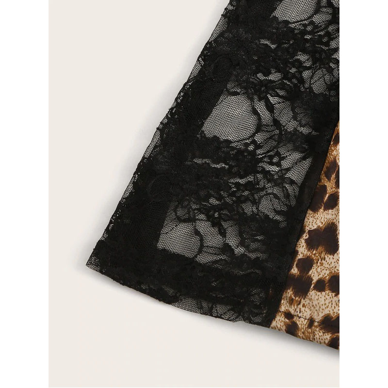 Sleeveless Tank Lace Nightgowns Babydoll Sleepwear Black