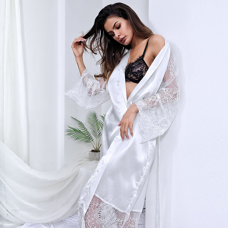 Lace Kimono Robe Babydoll Sexy Lingerie White
