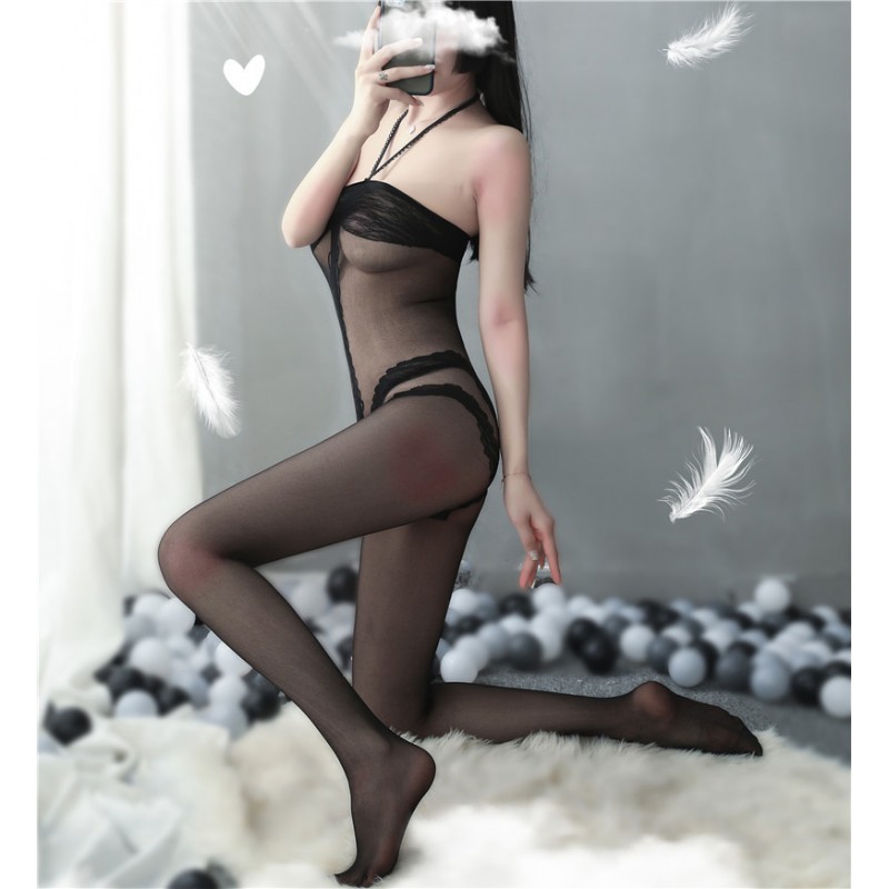 Halter Bodystocking Sling Lingerie Mesh Bodysuit 8857 Halter Bodystocking Sling Lingerie Mesh Bodysuit 8857