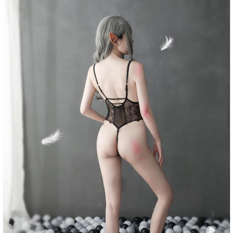 Halter Neck See Through Lace Lingerie Set Black Halter Neck See Through Lace Lingerie Set Black