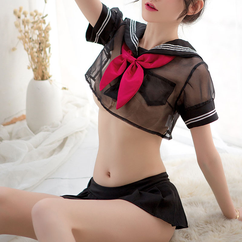 Lingerie Schoolgirls Outfit Cosplay Sailor Costumes Black Lingerie Schoolgirls Outfit Cosplay Sailor Costumes Black