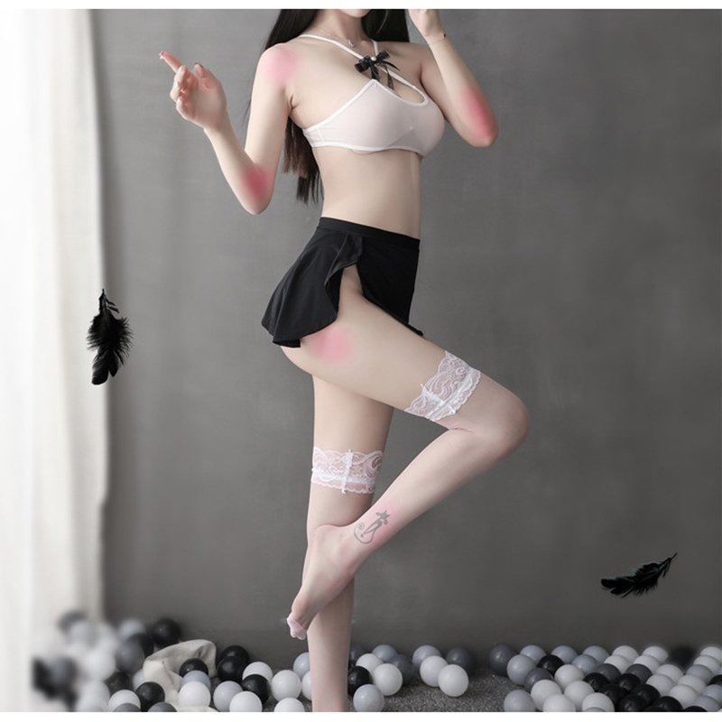 Halter Neck Chest Hollow Lingerie With Side Split Halter Neck Chest Hollow Lingerie With Side Split