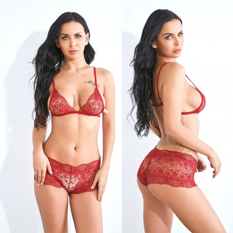 Sexy Lace Bra and Panty Set Bralette Lingerie 9027