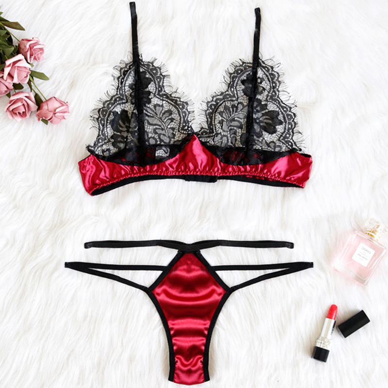 Floral Lace Bra and Panty Sexy Lingerie Set