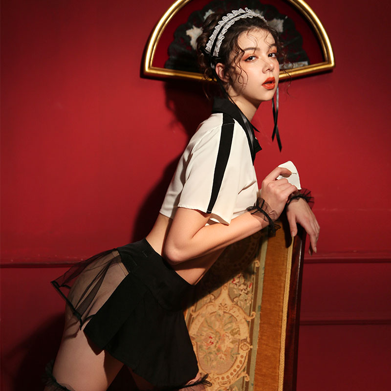 Sexy Mini Sailor Suit See through lingerie Black Sexy Mini Sailor Suit See through lingerie Black