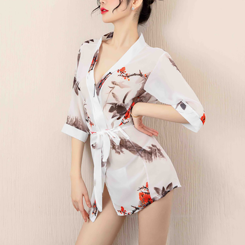 Women See Through Nightdress Pajamas Sets Lingerie Bathrobe Women See Through Nightdress Pajamas Sets Lingerie Bathrobe