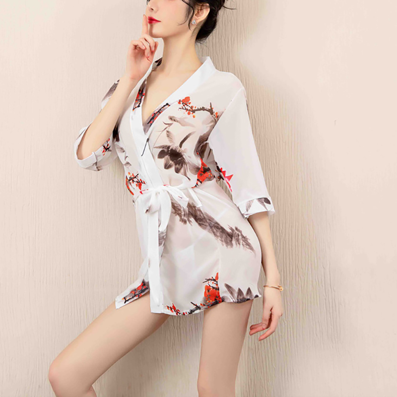 Women See Through Nightdress Pajamas Sets Lingerie Bathrobe Women See Through Nightdress Pajamas Sets Lingerie Bathrobe