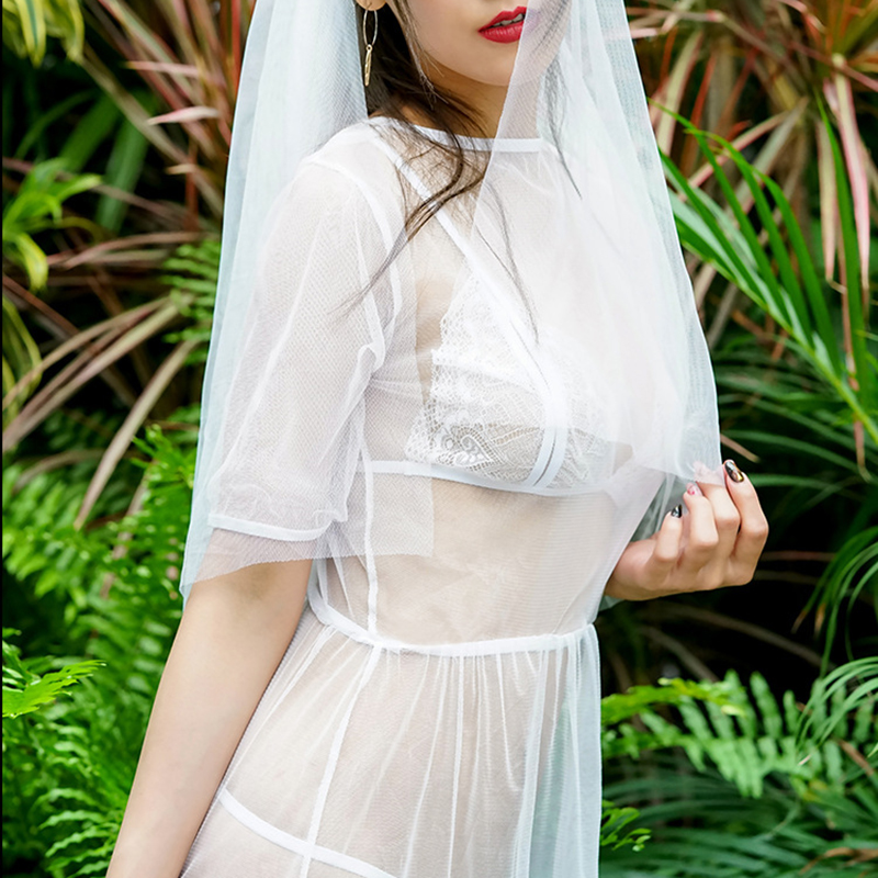 Women Mesh Bride Wedding Dress Cosplay Costume Lingerie Women Mesh Bride Wedding Dress Cosplay Costume Lingerie