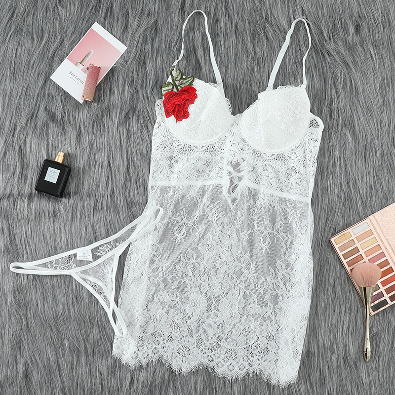 V-neck Sexy See Through Lace Edge Lingerie Black V-neck Sexy See Through Lace Edge Lingerie Black